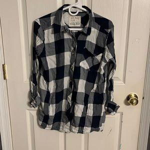 Navy Blue/White women’s flannel shirt